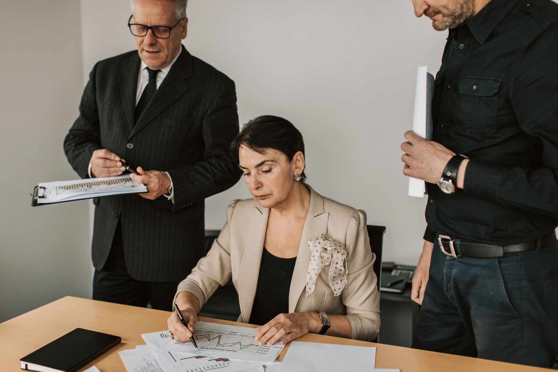 Corporate boardroom strategy briefing