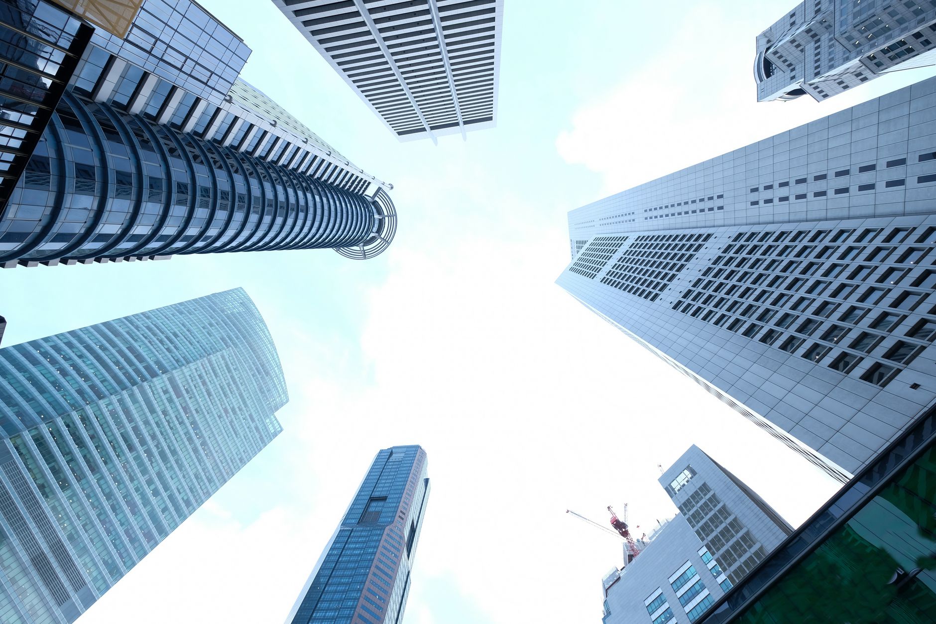Skyscraper financial district overview